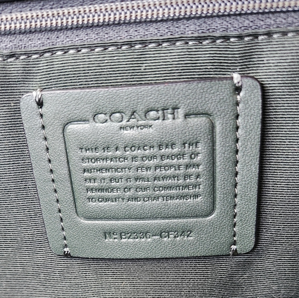 Coach City Tote – Green Monogram Print | Style CF342 - Picture 8 of 13